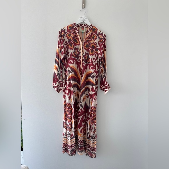 FARM RIO Cream Toucans Scarf Maxi Dress S - Picture 4 of 8